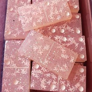Breast Cancer Awareness Handmade Resin Dominoes